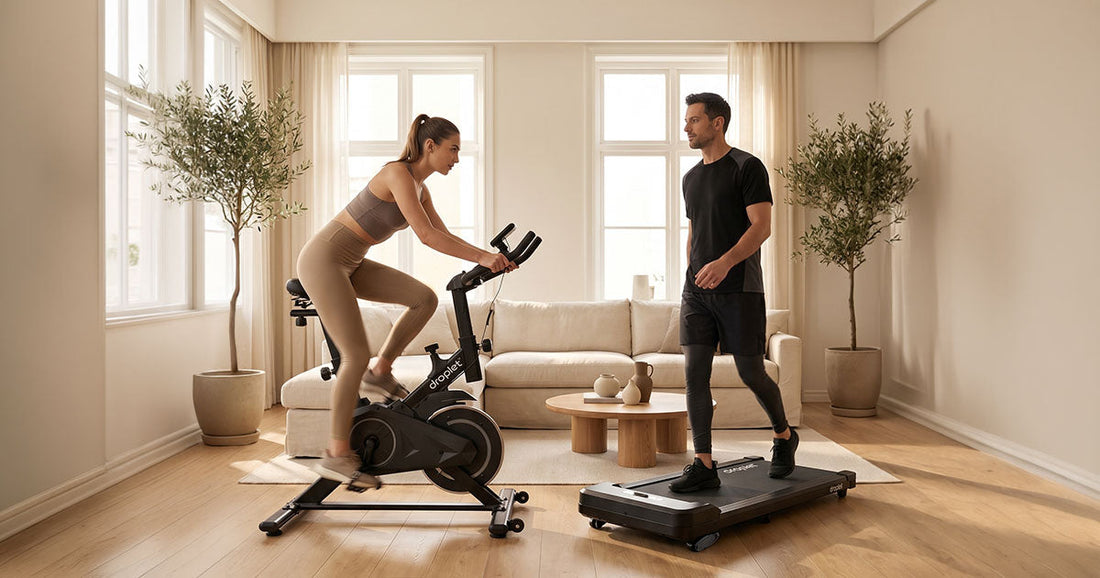Caminadora eléctrica vs bicicleta estática para gym en casa.