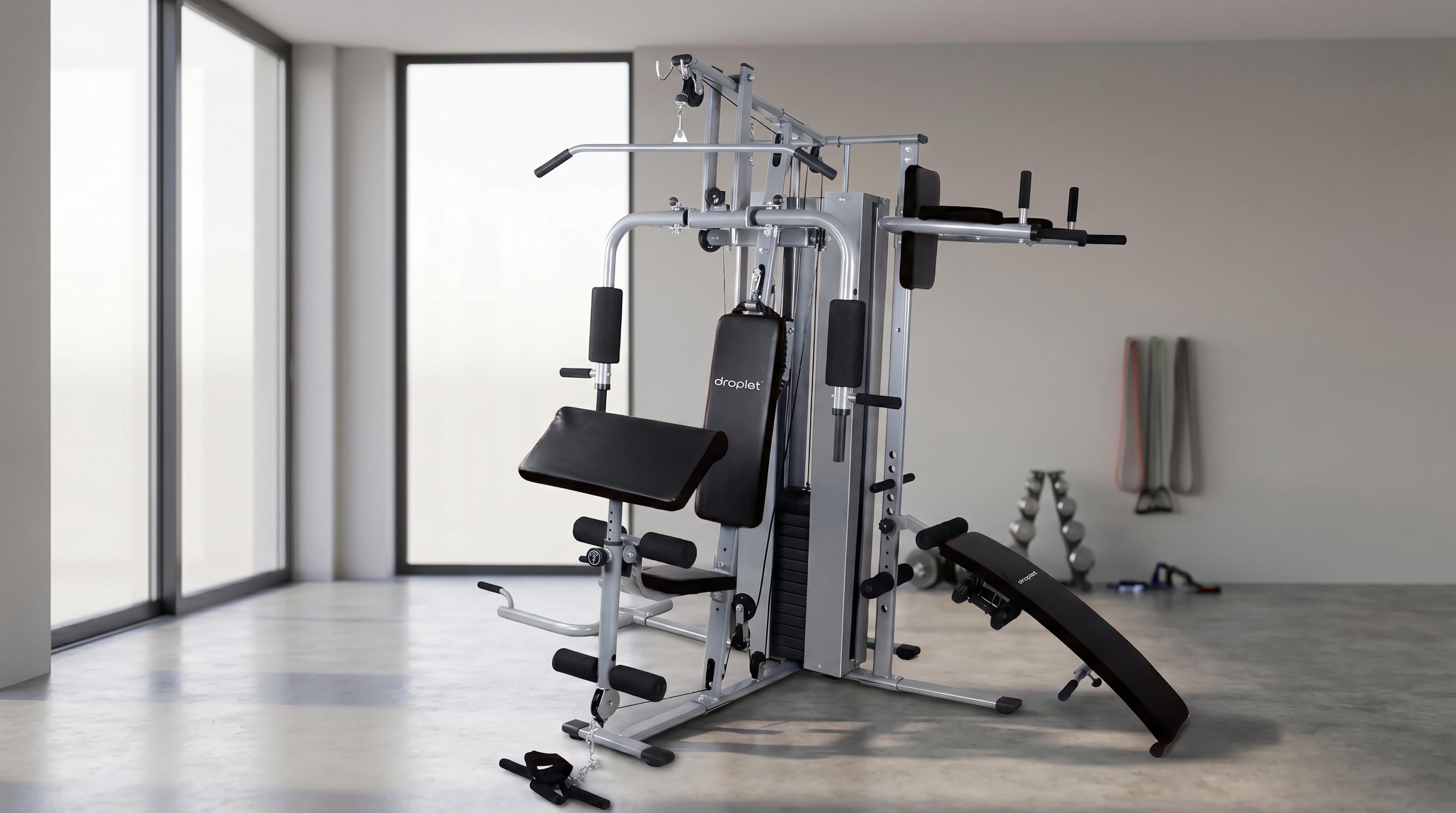 Gimnasio multifuncional en gimnasio en casa.