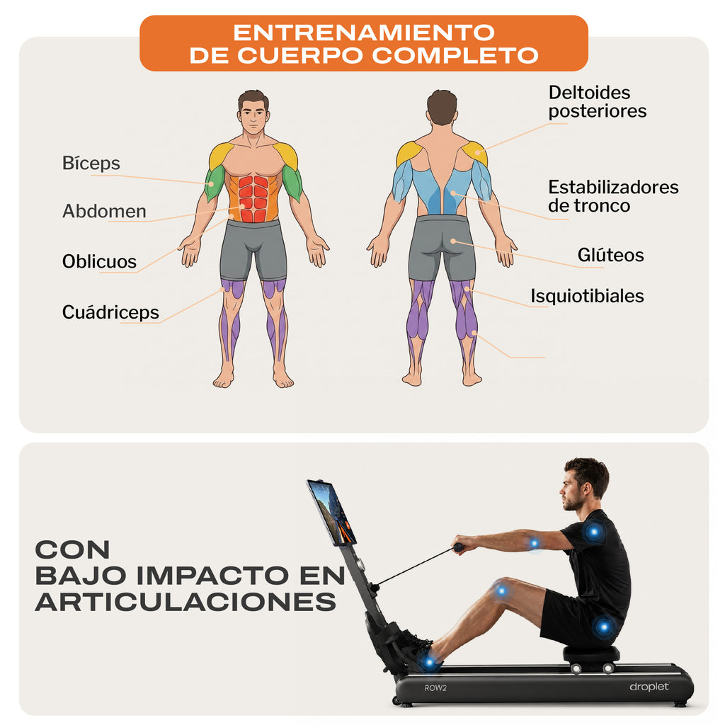 PREVENTA Remadora Magnética Plegable ROW2