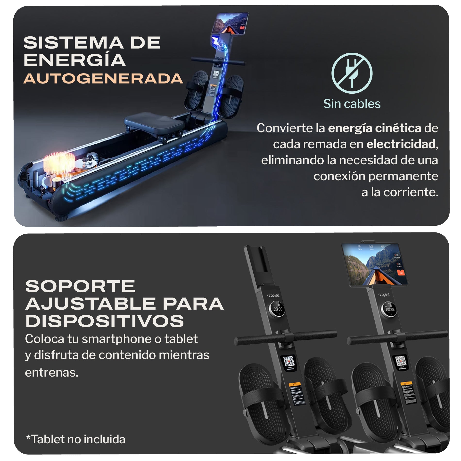 PREVENTA Remadora Magnética Plegable ROW2
