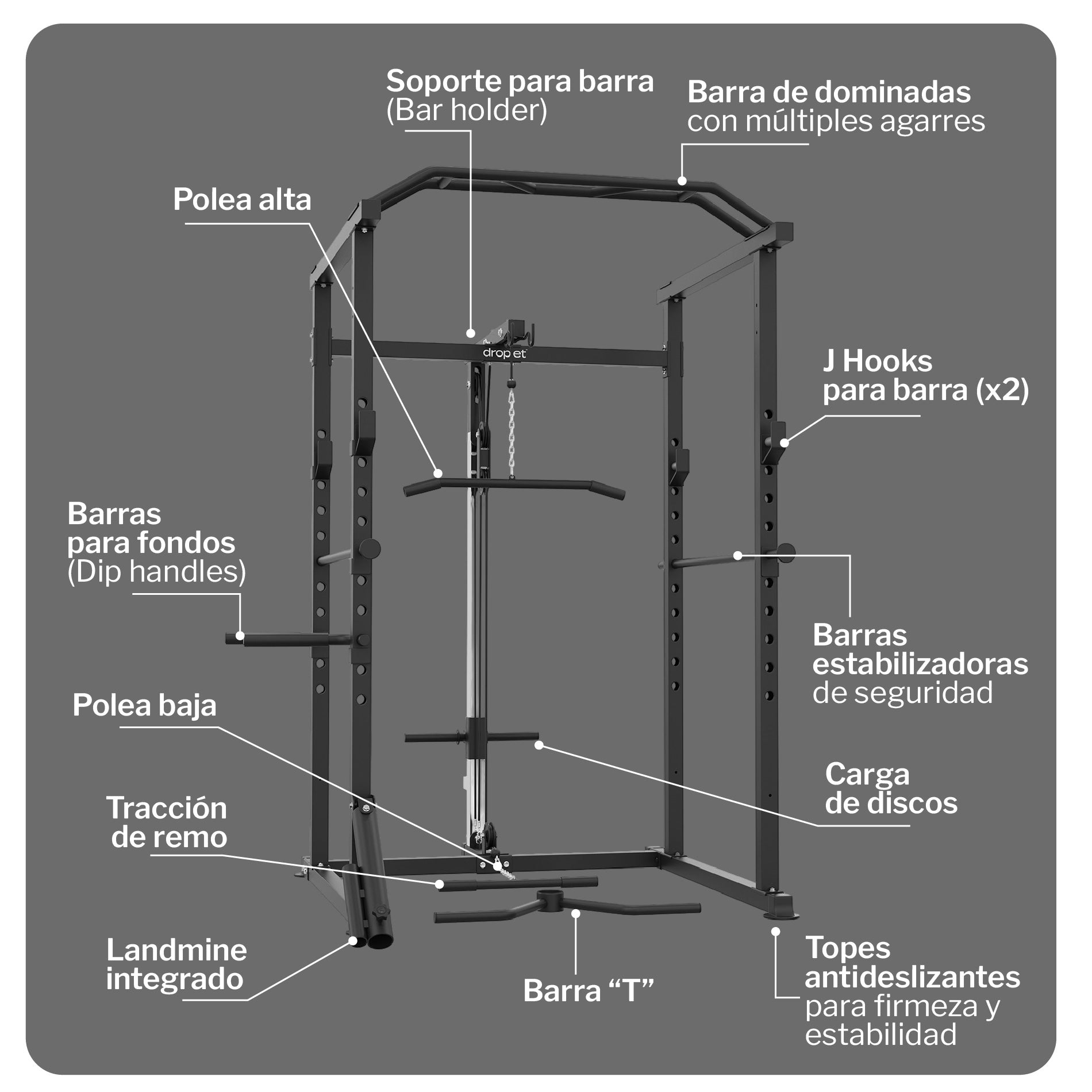 PREVENTA Jaula Smith Gimnasio Multifuncional APEX-10