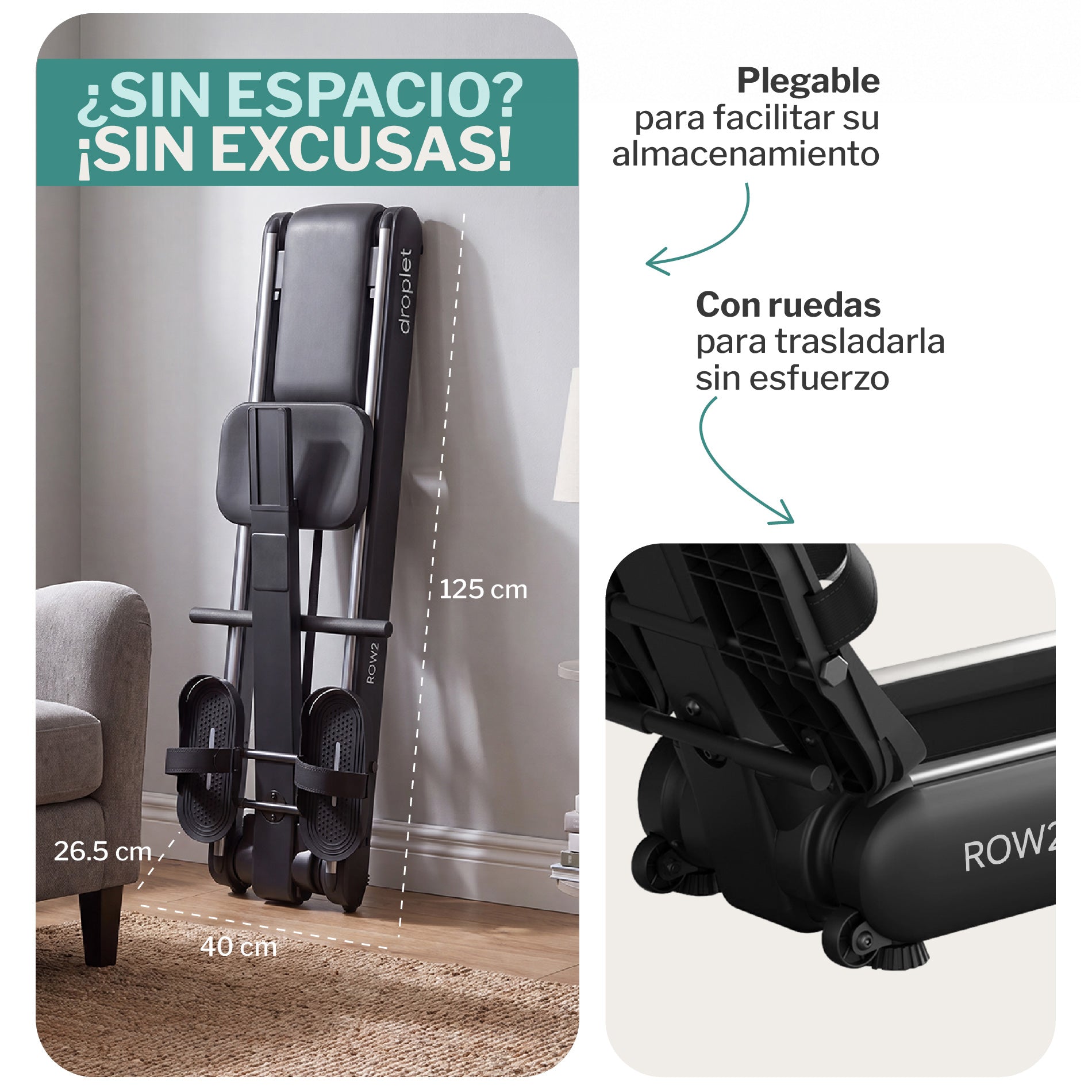 PREVENTA Remadora Magnética Plegable ROW2
