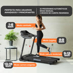 Ficha que descrbe cantidad de programas automáticos, modos y velocidades de la caminadora rn525