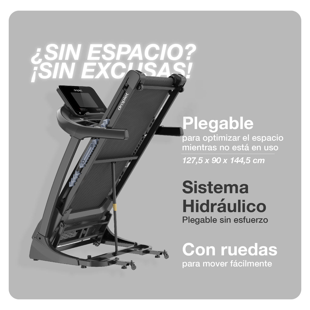 Ficha que explica el mecanismo para plegar la caminadora rn820