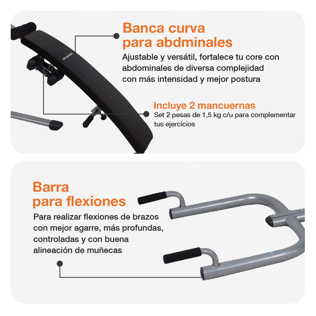 Ficha descriptiva de estaciones de gym en casa hm-320.