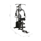 imagen con dimensiones de gimnasio multifuncional hg-321.