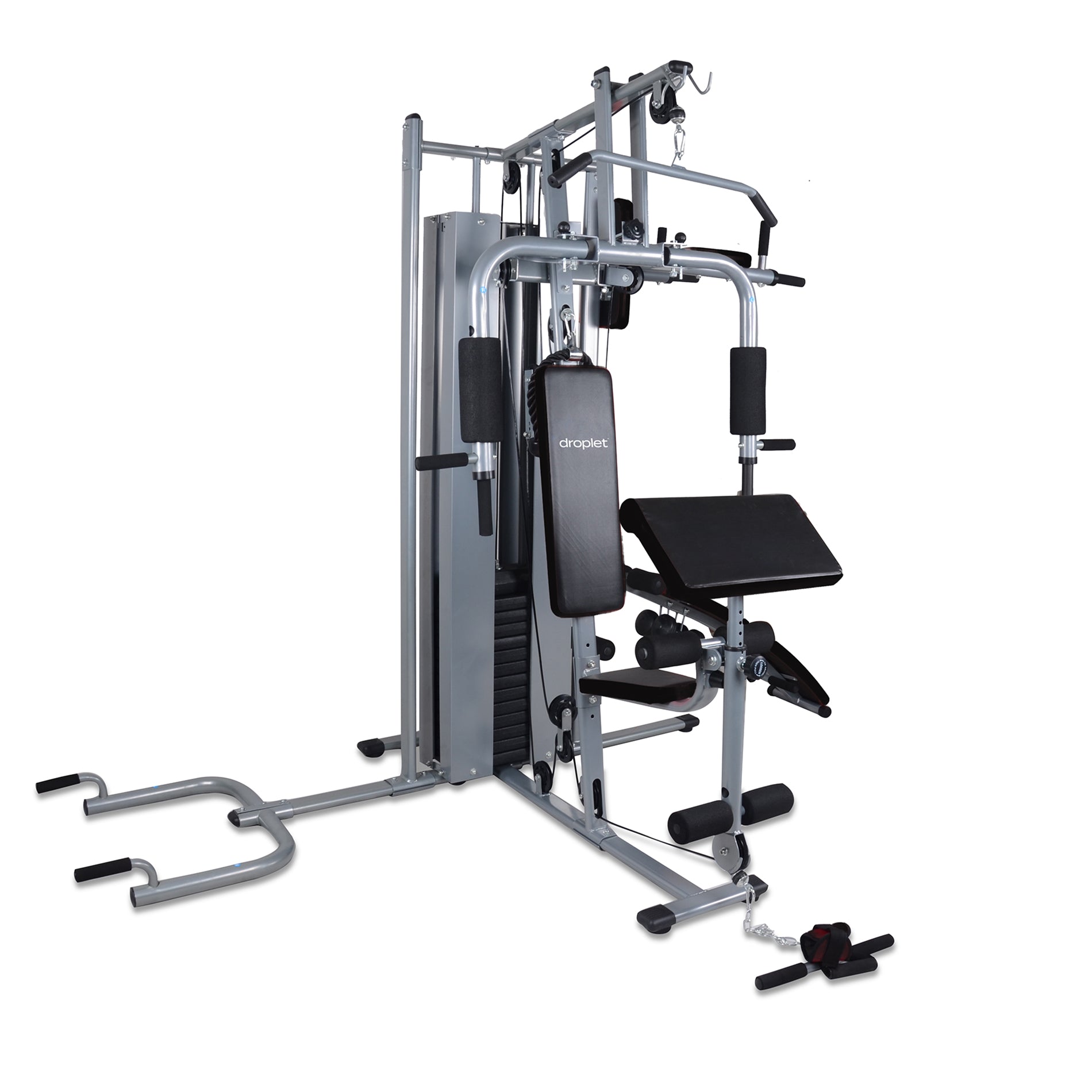 Vista a 45° de gimnasio multifuncional hm-320.